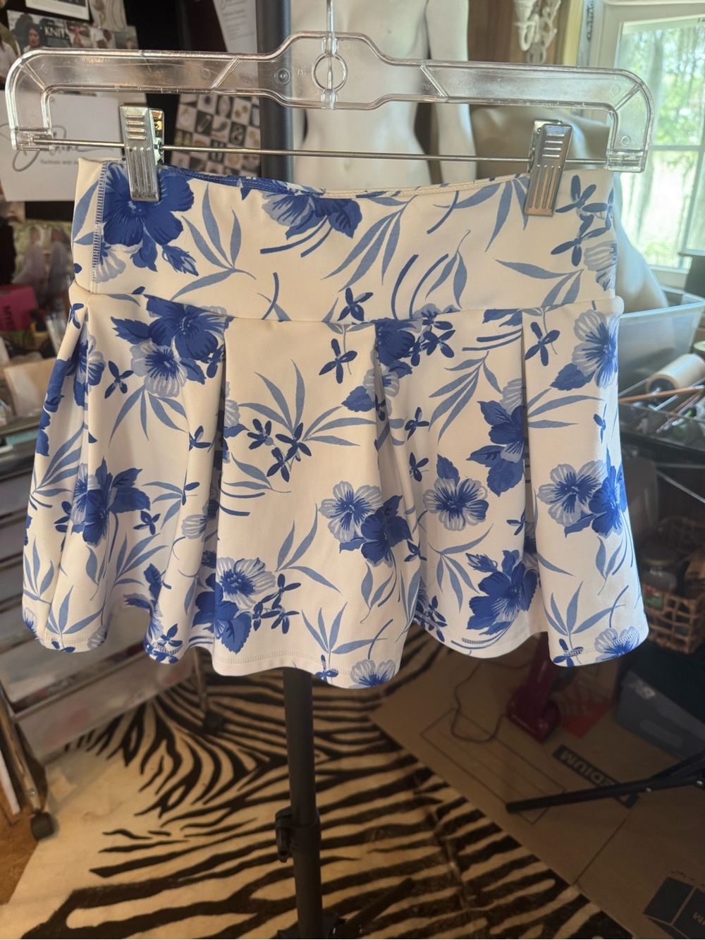 Blue and white Love Shack Fancy Skort